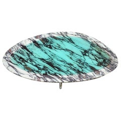 Table basse de luxe en résine turquoise et marbre naturel, faite à la main Minéraux, Carla Baz