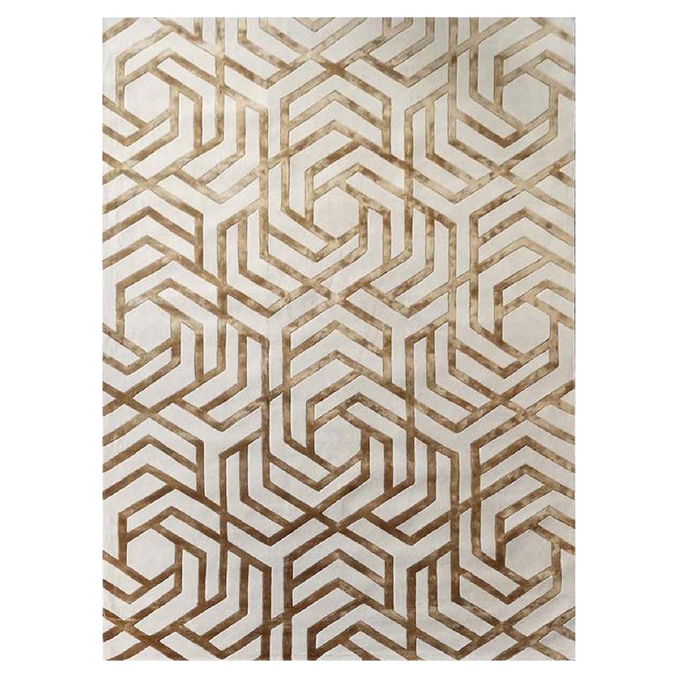 Handmade Wool Rug, Infinity Design 8 x 10 Ft. Inspired by Bauhaus ...