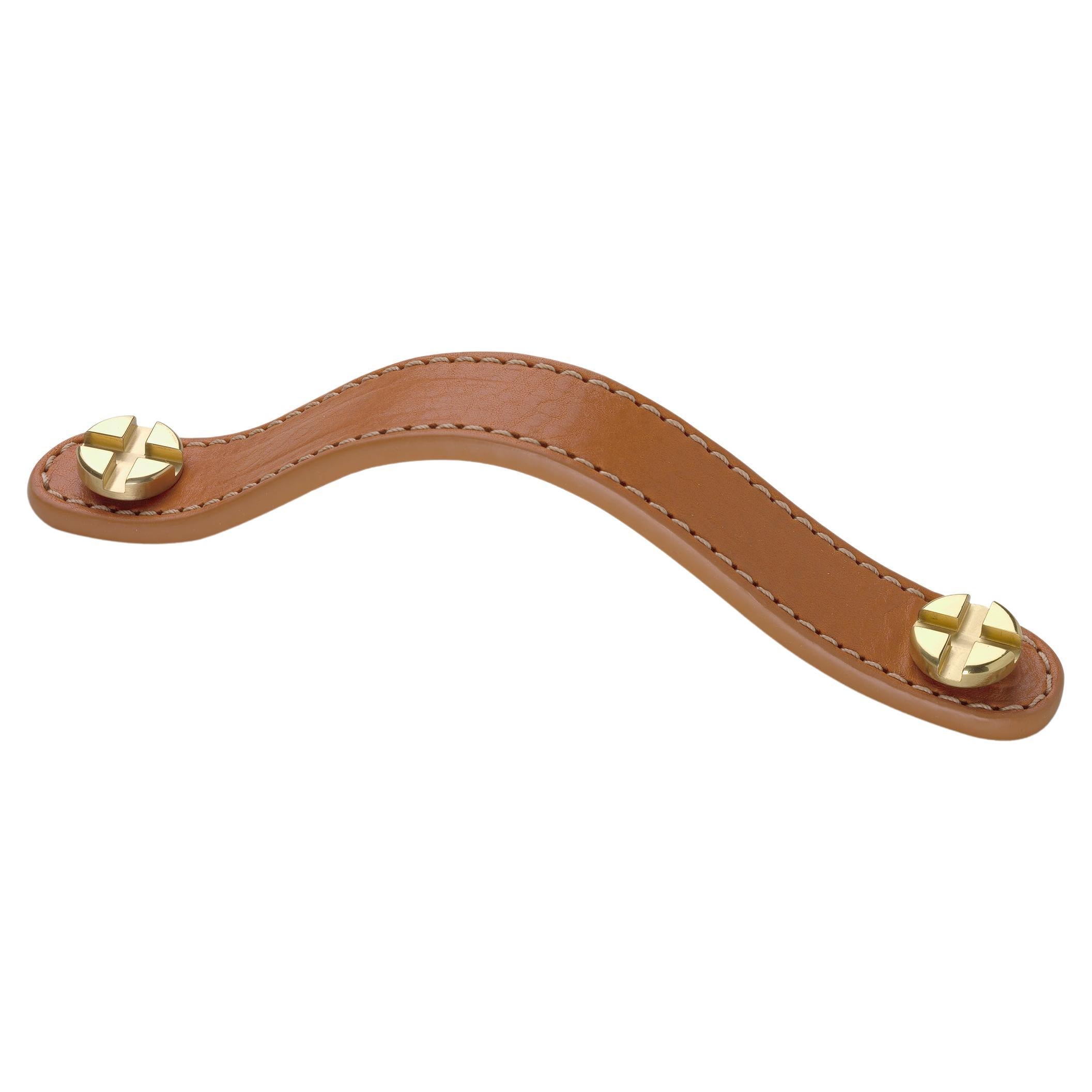Luxury Handmade Pull Handle, Various Leather Colors Finishes Belt Shape For Sale