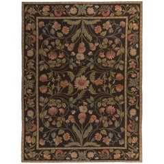 Luxury Handspun Wool Dark Green Area Rug 10'2"x14'6"