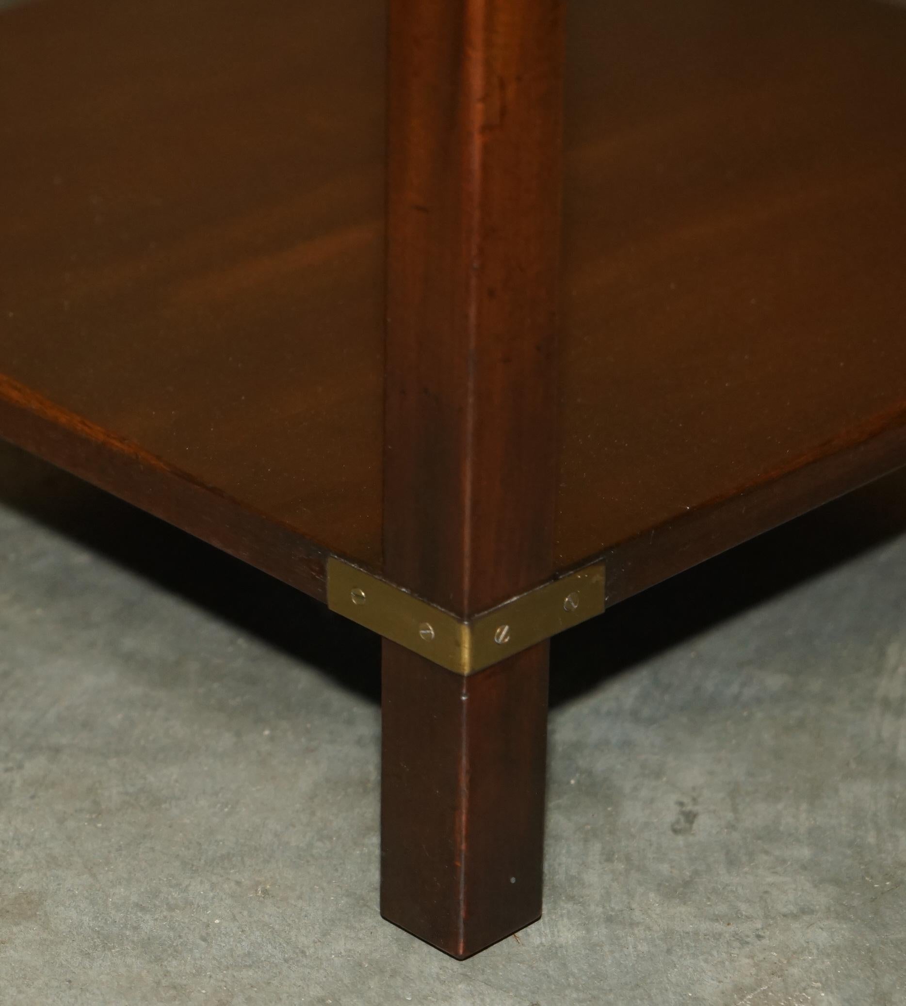LUXURY HARRODS LONDON KENNEDY MILITARY CAMPAIGN HiGH SIDE END TABLE HARDWOOD For Sale 4
