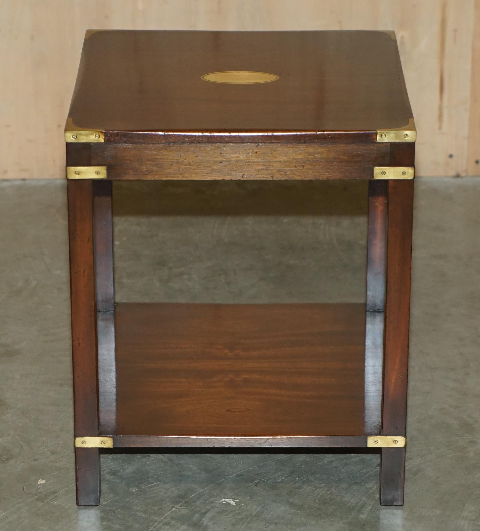 LUXUS HARRODS LONDON KENNEDY MILITARY CAMPAIGN HARDWOOD SIDE END TABLE (Kampagne) im Angebot
