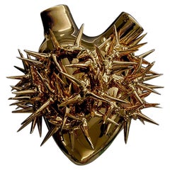 Luxury Vase #33 "Gold Pain". Porcelain, Gold Leaf. Handmade design in Italy.