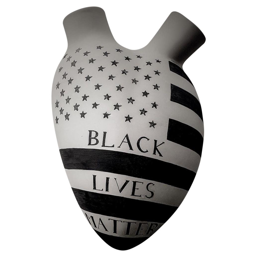 Luxury Vase 4 "#BLM Black Lives Matter". Porcelain. Handmade Handcrafted Design. For Sale