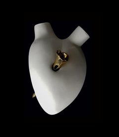 Luxury Heart Vase "Nail Heart". Porcelain. Handmade in Italy.