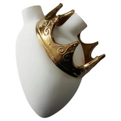 Luxury Vase #47 "Majestic". Porcelain, Gold Leaf. Handmade design in Italy. 2020