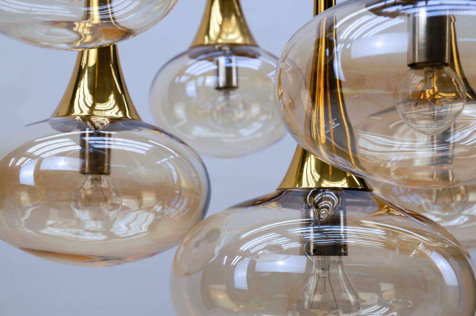 Luxury Hollywood Regency Amber Glass Cascading Lamp from Germany, 1960s 3