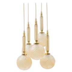 Luxury Hollywood Regency Glass and Brass Cascading Lamp from Germany, 1960s