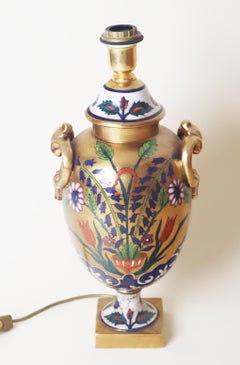 Lujosa lámpara de mesa Hollywood Regency de Ceramiche Batignani Firenze Italia