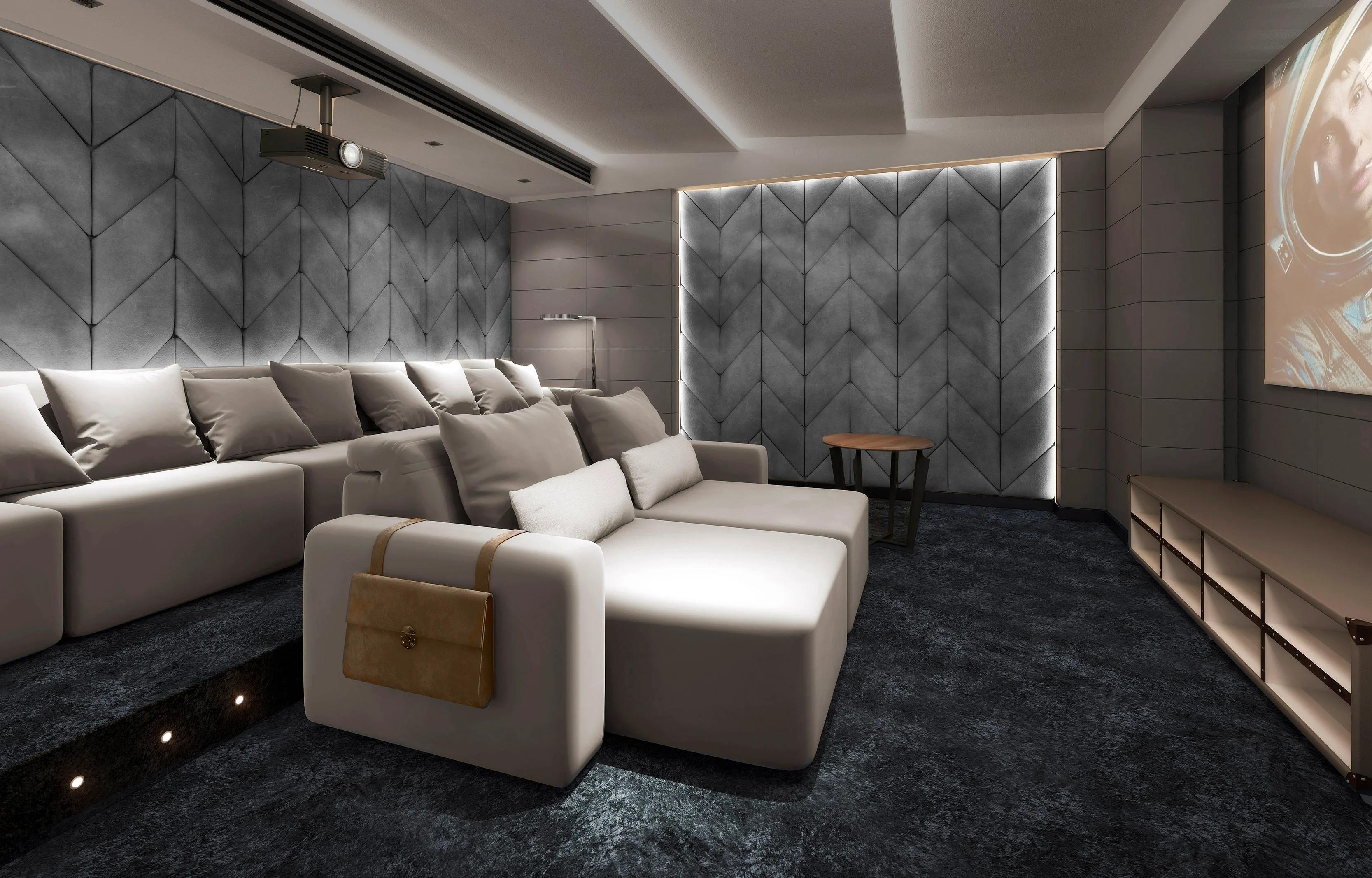 Tissu Sofa 3 Seater Home Cinema avec système de inclinaison électrique en vente