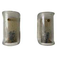 Luxury Ice Glass and Brass Pair of Sconces by Limburg, 1960s, Germany