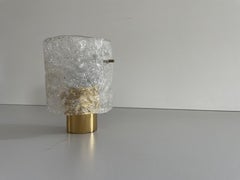 Luxury Ice Glass and Brass Single Sconce by Limburg, 1960s, Germany