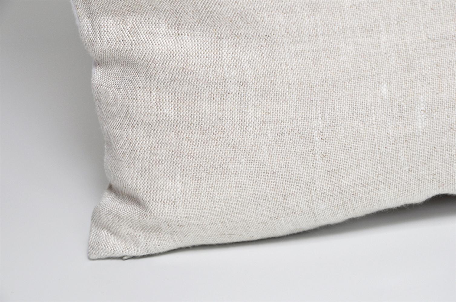 British Luxury Irish Linen Pillow by Katie Larmour Couture Cushions Red Orange Pink For Sale