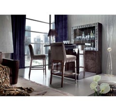 Luxury Italian Absolute Credenza Top with Glass Shelf and Venetian Glass Inserts