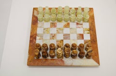Luxury Italian Alabaster and Marble Chess, circa 1970
