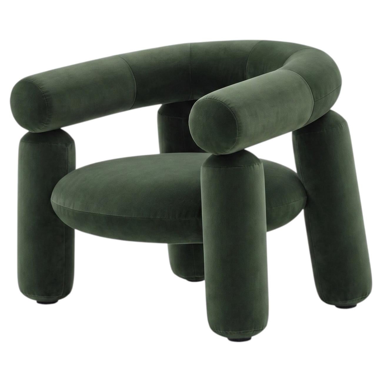 Fauteuil contemporain italien de luxe en tissu « Mogg Jeffa » par Debonademeo - P_32 en vente