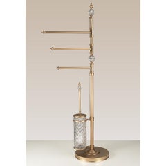 Luxury Italian Crystal & Gold Finish Multi-Purpose Bathroom Stand