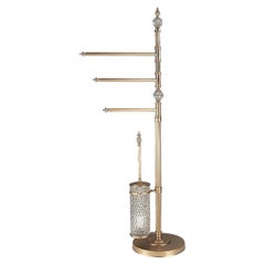 Luxury Italian Crystal & Gold Finish Multi-Purpose Bathroom Stand