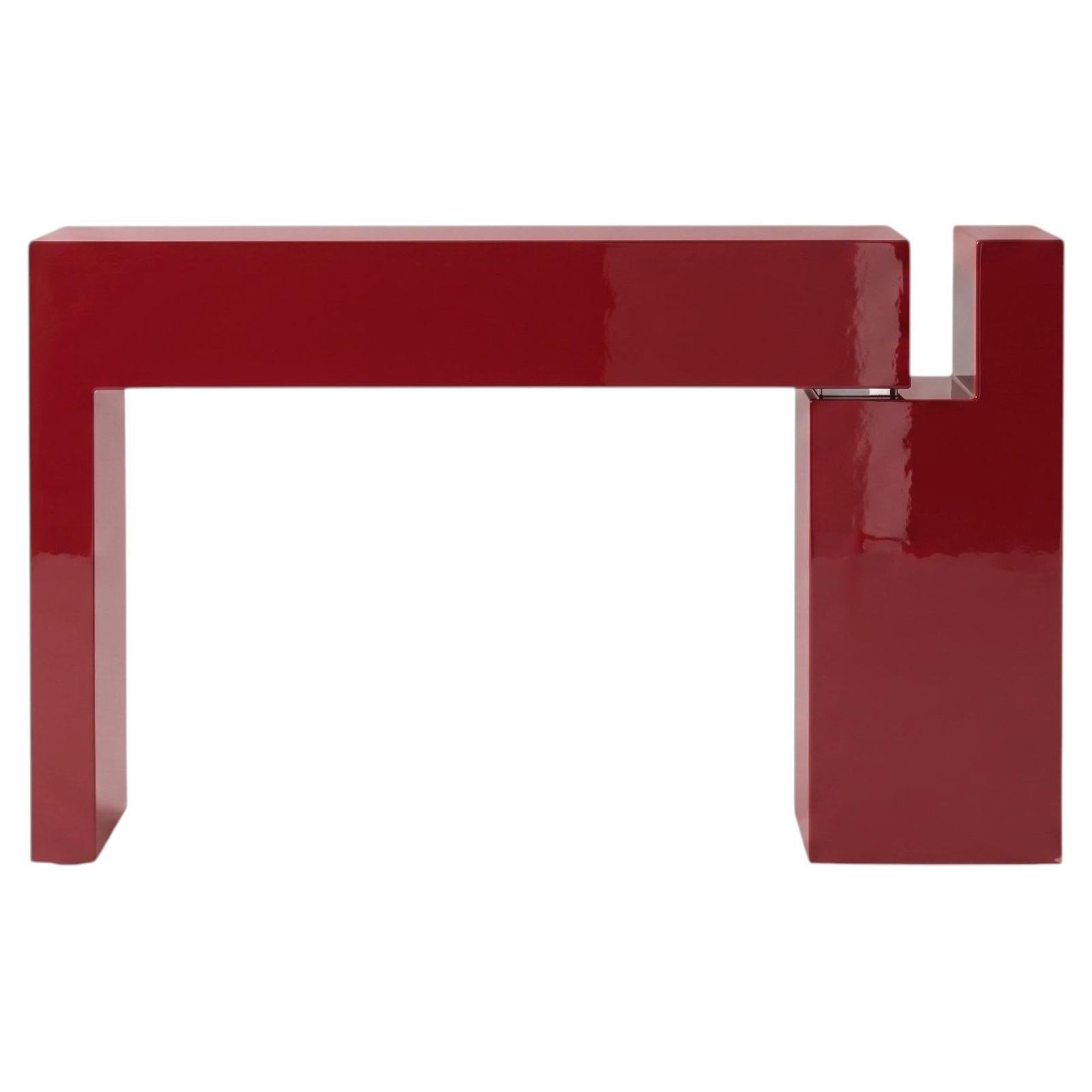 Luxury Italian Lacquered MDF Console Table Mogg Berlino Dainelli Studio RAL 3001 For Sale