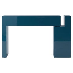 Mesa consola de lujo italiana de MDF lacado «Mogg Berlino» de Dainelli Studio, RAL 5020