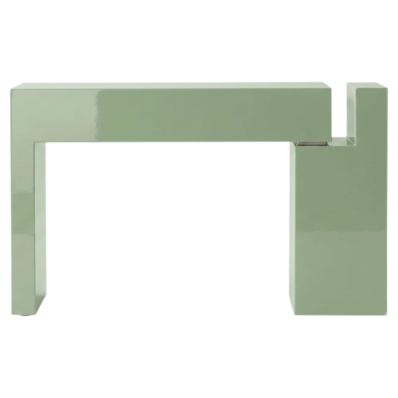 Luxury Italian Lacquered MDF Console Table Mogg Berlino Dainelli Studio RAL 6021