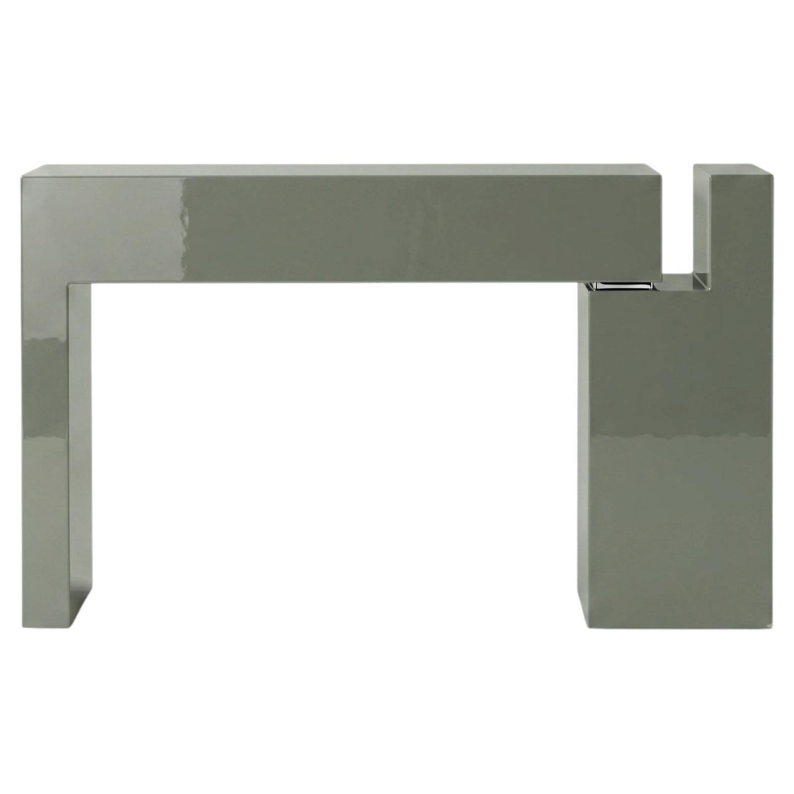 Luxury Italian Lacquered MDF Console Table Mogg Berlino Dainelli Studio RAL 7033 For Sale