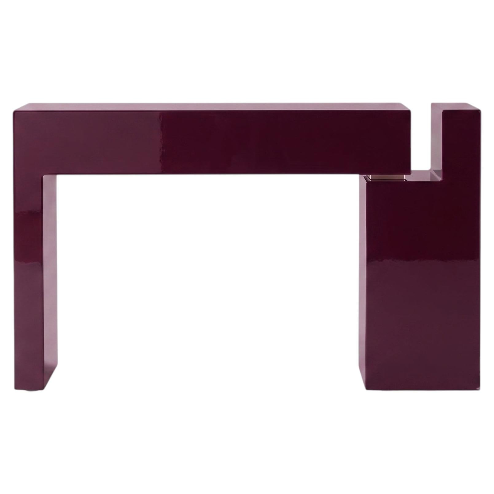 Luxury Italian Lacquered MDF Console Table Mogg Berlino Dainelli Studio RAL3004