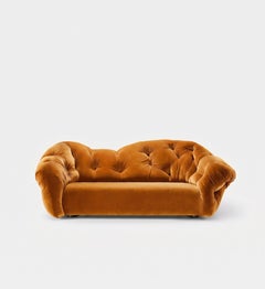 Canapé de salon italien de luxe en velours - Gaetano Pesce pour Meritalia, modèle Nubola, couleur ocre