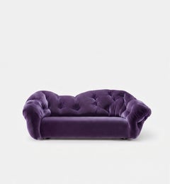 Luxury Italian Lounge Sofa in Velvet - Gaetano Pesce for Meritalia Nubola Purple