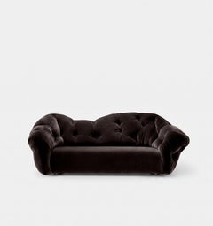 Luxury Italian Lounge Sofa in Velvet - Gaetano Pesce for Meritalia Nubola Brown