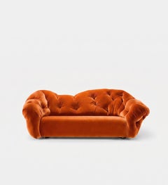 Sofá lounge italiano de lujo en terciopelo - Gaetano Pesce para Meritalia, modelo Nubola Orange