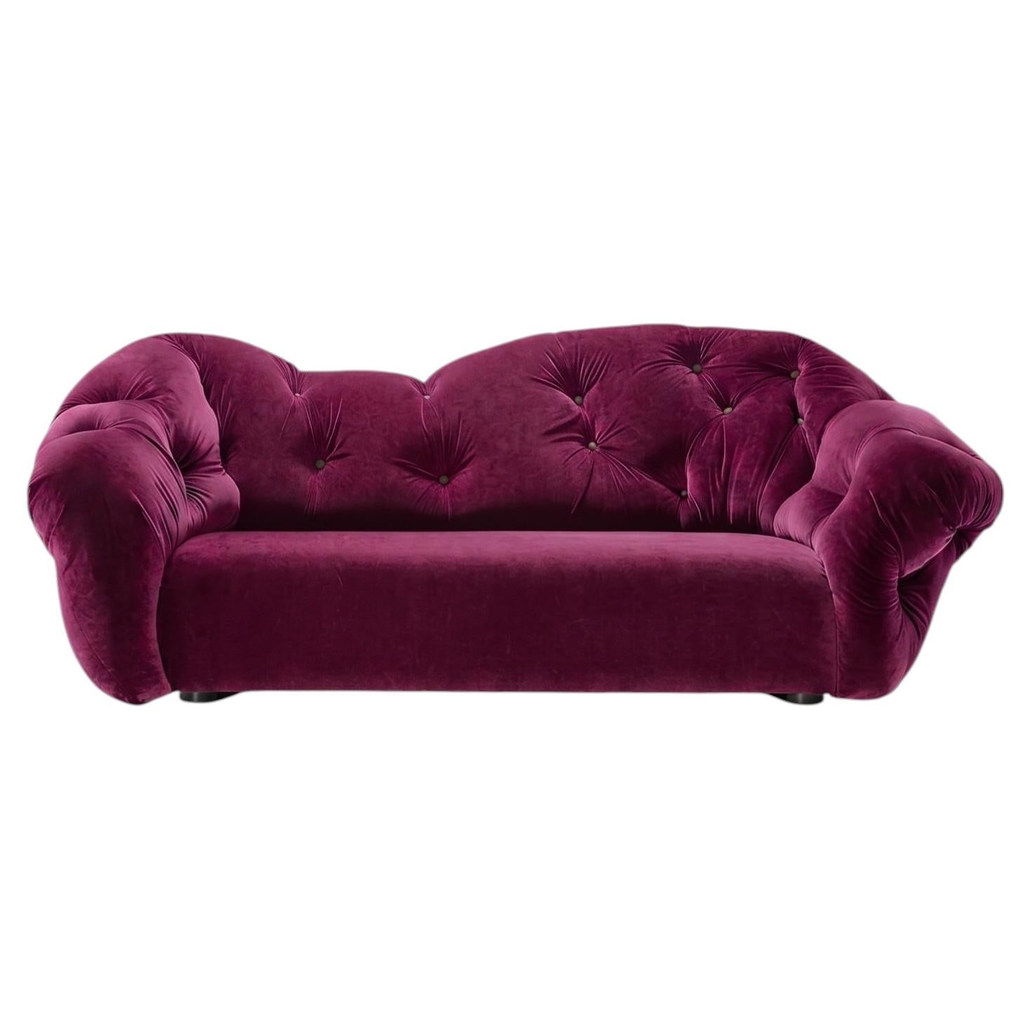 Canapé de salon italien de luxe en velours - Gaetano Pesce pour Meritalia, modèle Nubola Blush