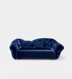 Sofá de salón italiano de lujo en terciopelo - Gaetano Pesce para Meritalia, modelo Nubola Cobalt