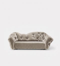Sofá lounge italiano de lujo en terciopelo - Gaetano Pesce para Meritalia, modelo Nubola - Color arena