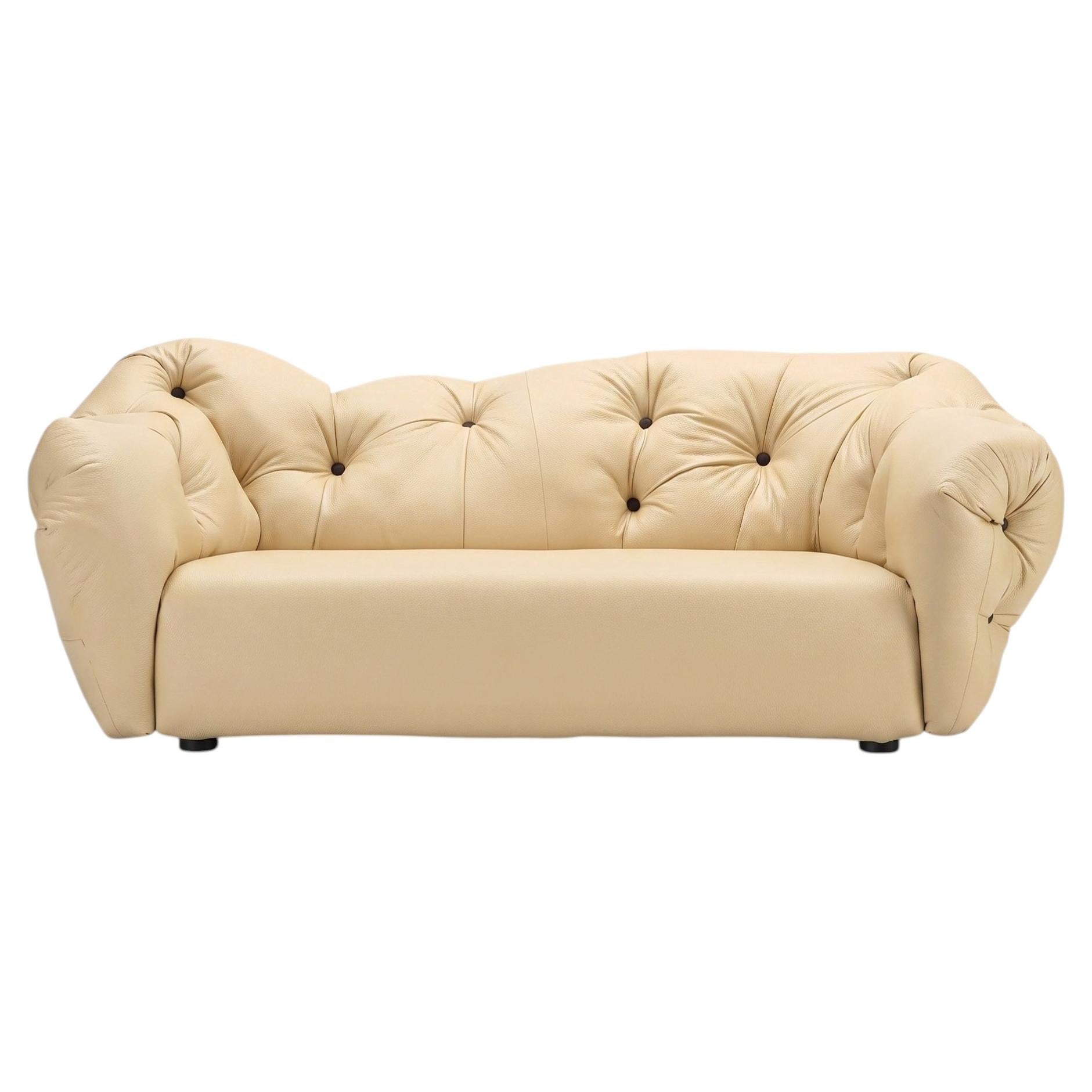 Luxury Italian Sofa in Leather - Gaetano Pesce for Meritalia Nubola 277 cm Salt