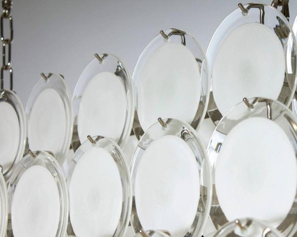 Art Glass Murano Glass Suspension White-Milk Plates Giovanni Dalla Fina Contemporary Italy For Sale