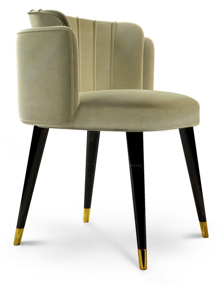 Luxury "Jane"Midcentury Contemporary Velvet Upholstered Dining Living