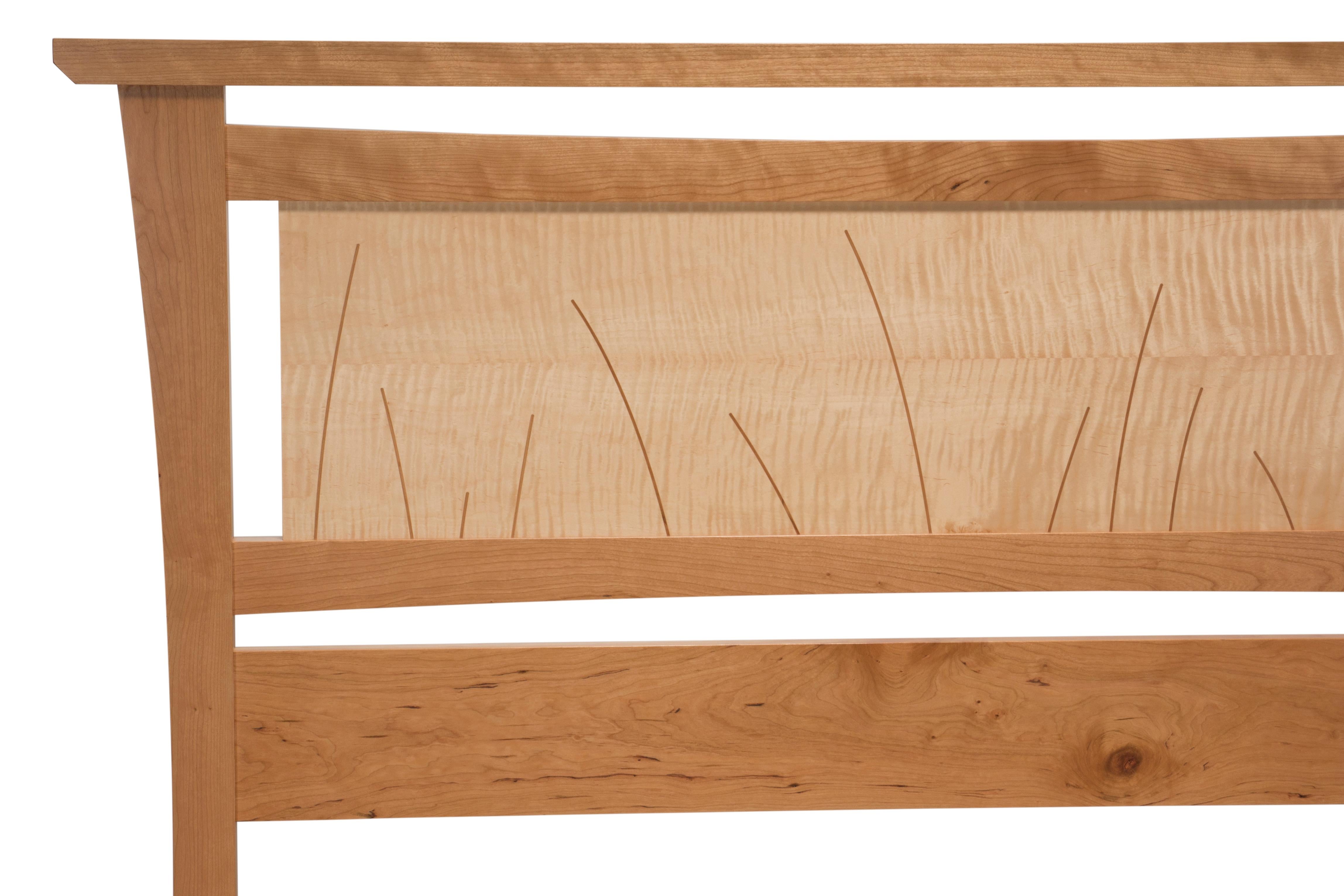 Marco de Cama Costero de Lujo Tamaño King - Marco de Cama de Madera Maciza con Cabecero de Lamas Escandinavo moderno en venta