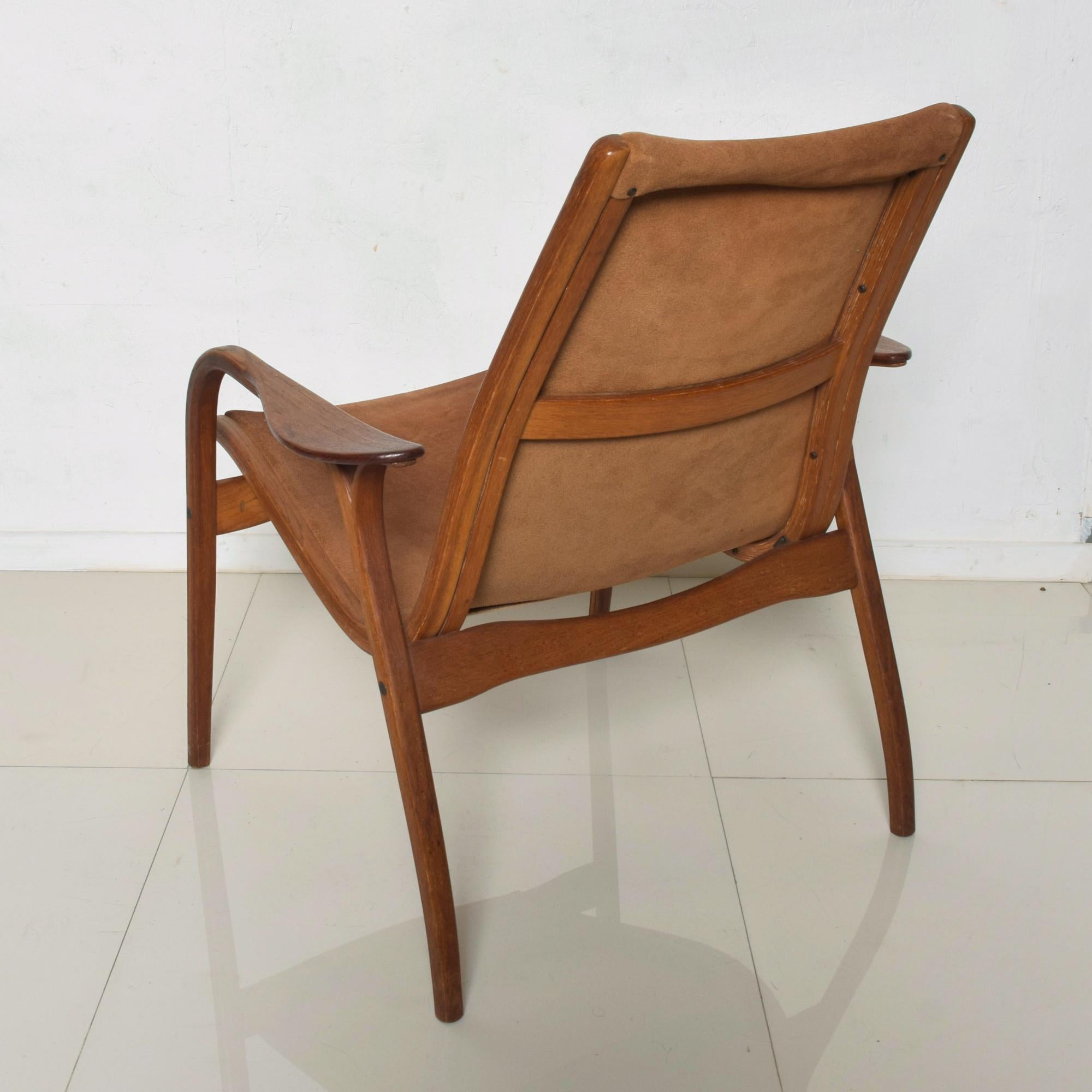 Mid-20th Century Luxury Lamino Lounge Chair Cognac Leather & Wood by Yngve Ekstrom for Swedese