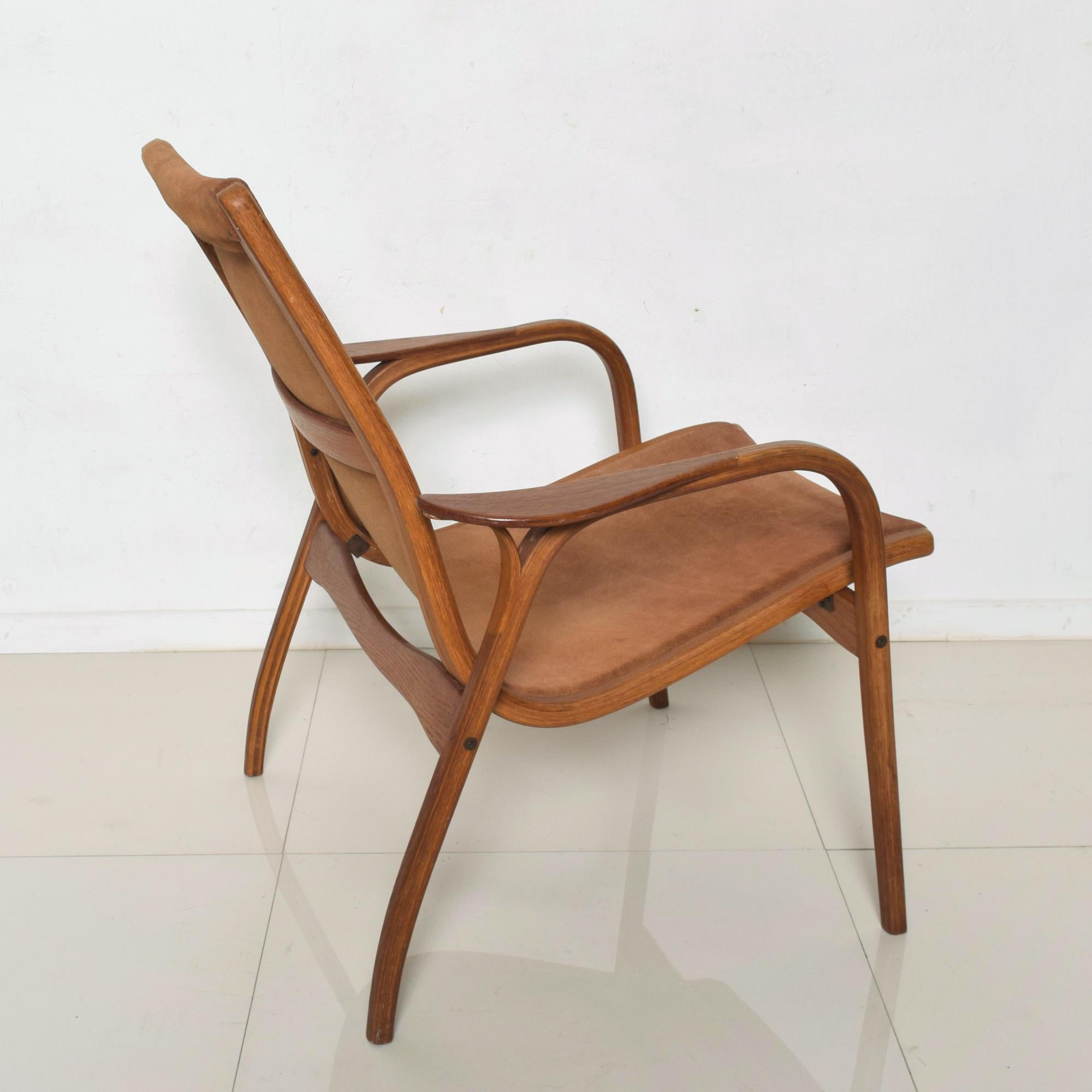 Luxury Lamino Lounge Chair Cognac Leather & Wood by Yngve Ekstrom for Swedese 1