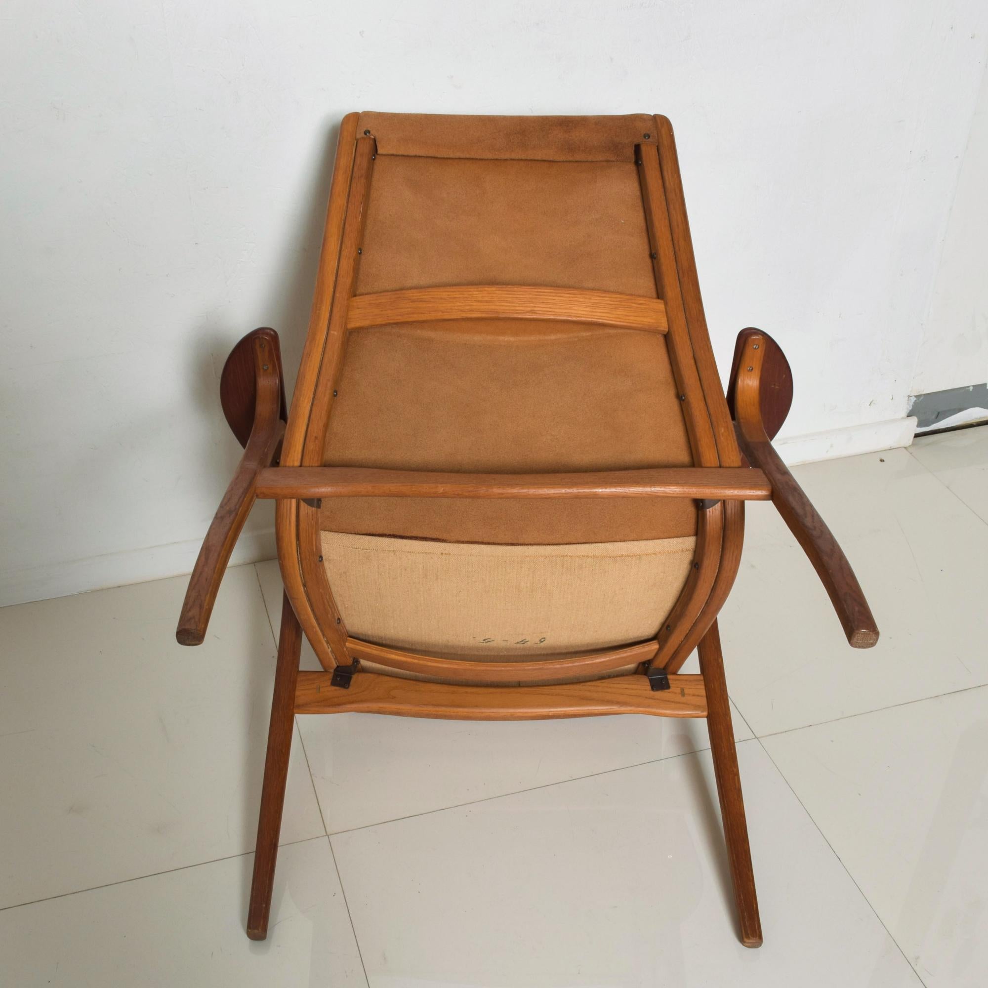 Luxury Lamino Lounge Chair Cognac Leather & Wood by Yngve Ekstrom for Swedese 2