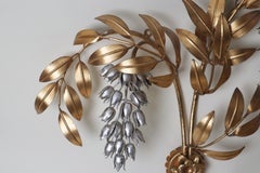 Luxury Large Golden Bell Flower Pioggia Doro Wall Lamp by Hans Kögl