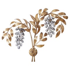 Luxury Large Golden Bell Flower Pioggia Doro Wall Lamp by Hans Kögl