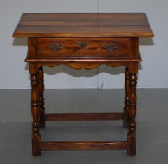 Luxury Large Theodore Alexander Hardwood Side Table with Single Drawer Campaign