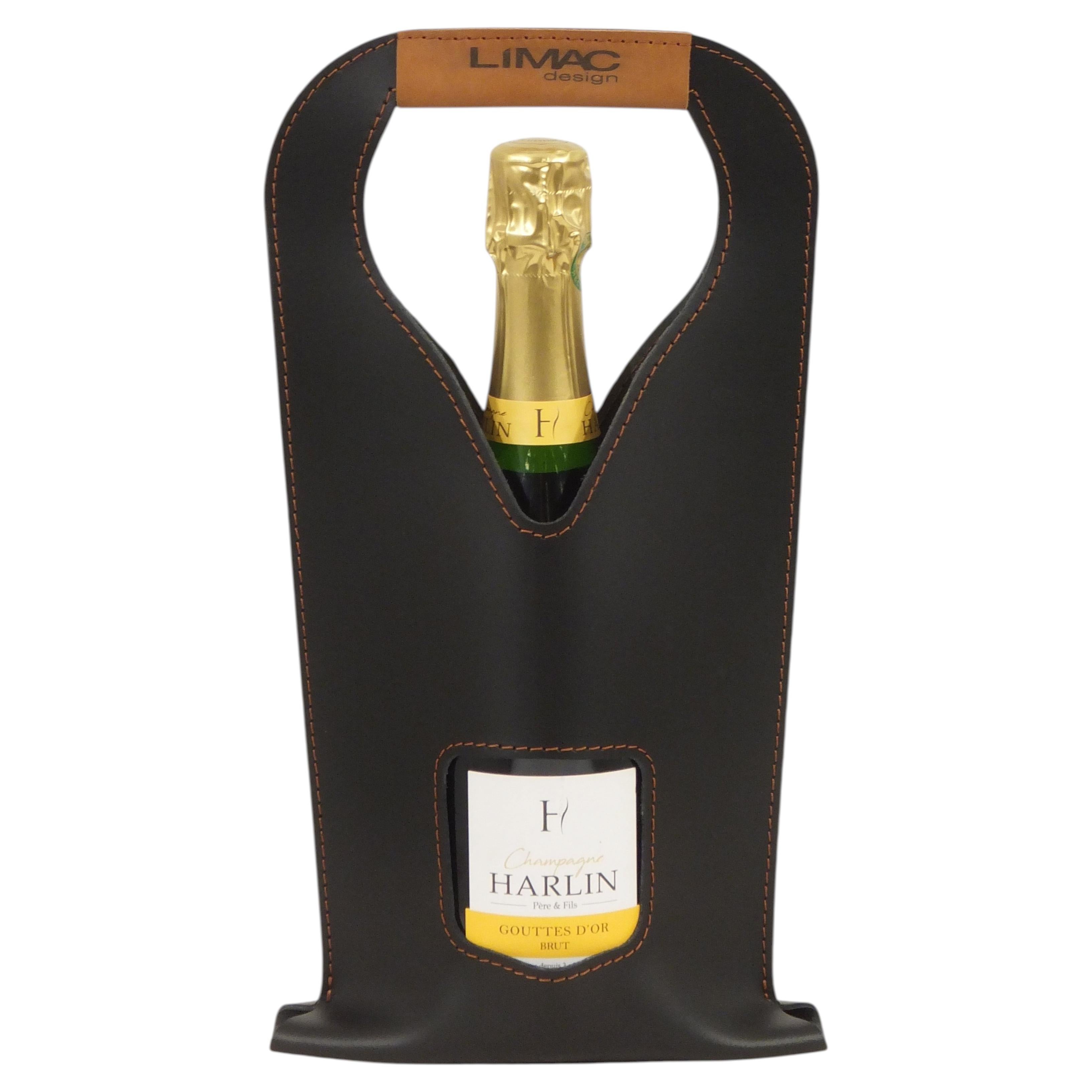 Bolso de cuero de lujo para botellas LEWIN de Limac Design, estilo moderno en venta