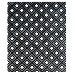 Lujosa alfombra de cuero patchwork, 8 x 10 pies, color negro gris blanco