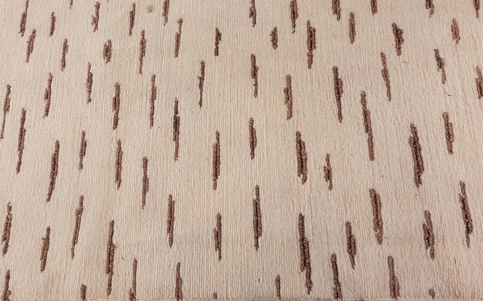 Indian Luxury Leather Wool Hand-Knotted Modern Runner by Doris Leslie Blau For Sale
