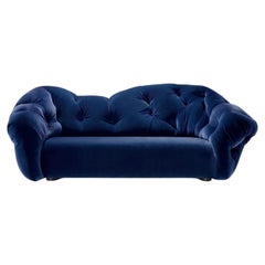 Canapé de salon de luxe en velours - Gaetano Pesce pour Meritalia, modèle Nubola, 277 cm, couleur cobalt