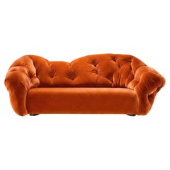 Canapé de salon de luxe en velours - Gaetano Pesce pour Meritalia, modèle Nubola, 277 cm, orange