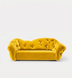 Canapé de salon de luxe en velours - Gaetano Pesce pour Meritalia, modèle Nubola, 277 cm, jaune